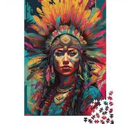 1000 Piece Native American Woman Adult Puzzles Paper Puzzle for Adults Educational Game Challenge Toy 1000pcs (38x26cm)