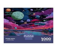 1000 Piece Nebula Bus Jigsaw Puzzle Great Gift Home Decoration Star Lake Fantasy Puzzles Challenging Games for Men And Women 38x26cm/1000pcs