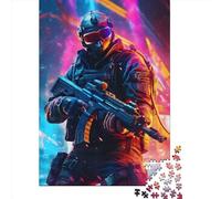 1000 Piece Neon Army Soldier Jigsaw Puzzles for Adults Wood Puzzle Jigsaws for Adults 1000pcs (75x50cm)