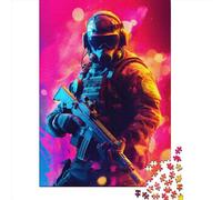 1000 Piece Neon Army Soldier2 Jigsaw Puzzle for Adult Teenagers Wooden Learning Educational Toys 1000pcs (38x26cm)