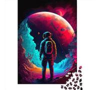 1000 Piece Neon Astronaut In Space Puzzles for Adults Wooden Puzzles Educational Games For Kids 1000pcs (75x50cm)