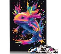 1000 Piece Neon Axolotl Splash Jigsaw Square Puzzle for Adults & Wooden Puzzles Educational Game Challenge Toy 1000pcs (75x50cm)
