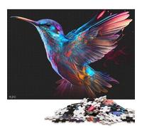 1000 Piece Neon Color Hummingbird Jigsaw Puzzlesfor Adults Teenagers Wooden Puzzle Jigsaws for Adults Educational Game Challenge Toy 1000pcs (75x50cm)