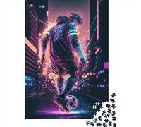 1000 Piece Neon Football Player Jigsaw Puzzles, for Adults & Wooden Puzzles Educational Games For Kids 1000pcs (75x50cm)