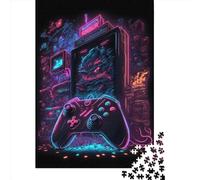1000 Piece Neon Gaming Room Jigsaw Puzzles for Adult Puzzle Jigsaws for Adults Age 14+ 1000pcs (75x50cm)