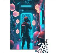 1000 Piece Neon Space Fighter Jigsaw Puzzles for Adults Wooden Puzzles for Teenagers Gifts Unique Home Decor And Gifts 1000pcs (75x50cm)