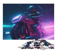 1000 Piece 'Neon Synthwave Rider Jigsaw Puzzles for Adults Teenagers Wooden Puzzle Jigsaws for Adults Educational Game Challenge Toy 1000pcs (75x50cm)