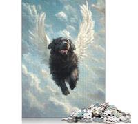 1000 Piece Newfoundland Angel Gentle Giant Pet Tribute Dog with Angel Wings Jigsaw Puzzle for Adult Teenagers Wooden Puzzle for Adults And Teenager for Adults& Teenagers Age 12 Years Up 300pcs (40x28c