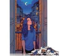 1000 Piece Night View from Balcony Puzzles for Wooden Puzzles Educational Game for Adult 1000pcs (75x50cm)