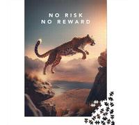 1000 Piece No Risk No Reward Cheetah Jigsaw Puzzles for Adult Teenagers Paper Puzzles Sustainable Puzzle for Adults | Games 1000pcs (38x26cm)