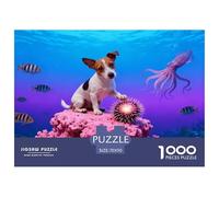 1000 Piece Norfolk Terrier Jigsaw Puzzle for Adults Kids - Challenging Game, Pink Coral Puzzle, Home Decoration Birthday Gifts 70x50cm/1000pcs