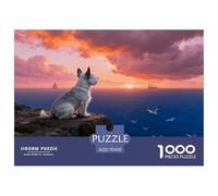 1000 Piece Norfolk Terrier Jigsaw Puzzle for Adults Kids - Challenging Game, Seaside Cliff Puzzle, Home Decoration Gifts 70x50cm/1000pcs