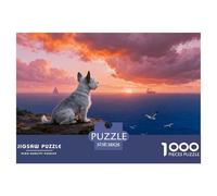 1000 Piece Norfolk Terrier Jigsaw Puzzle for Adults Kids - Challenging Game, Seaside Cliff Puzzle, Home Decoration Unique Gift 38x26cm/1000pcs