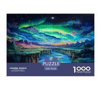 1000 Piece Northern Lights Game Puzzle for Adults Gifts Family Challenging Toys Home Decors Brainteasing Polar Auroras Jigsaw Puzzle for Women Men Adult 70x50cm/1000pcs