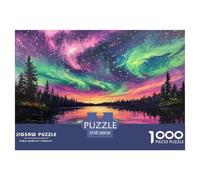 1000 Piece Northern Lights Game Puzzle Great Gift for Adults Challenging Games Home DecoRation Brainteasing Polar Auroras Jigsaw Puzzle for Adults And Kids 38x26cm/1000pcs