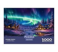 1000 Piece Northern Lights Jigsaw Puzzles for Adults Gifts Fun Challenging Home Decoration Polar Auroras Jigsaw Puzzle for Adults And Kids Age 12 And Up 70x50cm/1000pcs