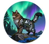 1000 Piece Norwegian Forest Cat Jigsaw Puzzle for Adults Kids - Family Fun, Educational Games, Aurora Forest Puzzles, Home Decoration Birthday Gifts 1000pcs (67.5x67.5cm)