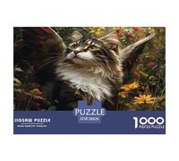 1000 Piece Norwegian Forest Cat Jigsaw Puzzles Great Gift for Adults Fun Challenging Home Decoration Brainteasing Animal Jigsaw Puzzle for Adults 38x26cm/1000pcs