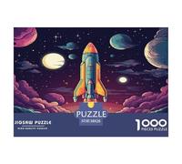 1000 Piece Novelty Space Jigsaw Puzzles Great Gift for Adults Challenging Games Home Decors Rockets Jigsaw Puzzle for Adults And Kids Age 12 And Up 38x26cm/1000pcs