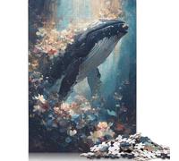 1000 Piece Ocean Bloom Creative Square Jigsaw Puzzles for Adults & Wooden Puzzles Stress Relief Puzzle Games And Unique 1000pcs (75x50cm)