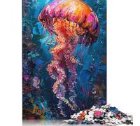 1000 Piece Ocean Squid Painting Square Puzzle for Adults, Wooden Puzzles Puzzle Hands-on Game 1000pcs (75x50cm)