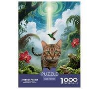 1000 Piece Ocicat Jigsaw Puzzles for Adults Kids Challenging Game Educational Toy Decoration Cat Jungle Puzzle Unique Gift 70x50cm/1000pcs