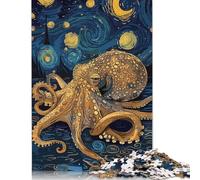 1000 Piece Octopus in Starry Night Style Jigsaw Puzzles for Adults Teenagers Puzzles for Adults & Teenager Brain Teaser Puzzle 1000pcs (75x50cm)