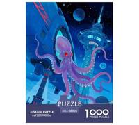 1000 Piece Octopus Jigsaw Puzzles for Adults Kids Challenge Toy Family Game Home Decoration Octopus Spaceship Jigsaws Birthday Gifts 38x26cm/1000pcs