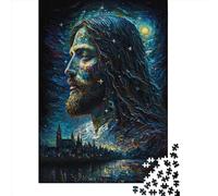 1000 Piece Oil_Painting_of_Jesus_ Paper Jigsaw Puzzles Adults Teens Jigsaw Large Puzzle Toys Educational Intellectual Decompressing Fun Family Game 1000pcs (38x26cm)