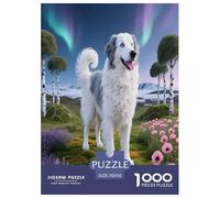 1000 Piece Old English Sheepdog Jigsaw Puzzle for Adults - Family Fun, Educational Games, Dog Meadow Puzzle, Home Decoration Gifts 70x50cm/1000pcs