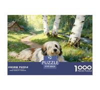 1000 Piece Old English Sheepdog Jigsaw Puzzle for Adults & Kids - Family Fun, Family Game, Woods Puzzles, Decoration Birthday Gifts 38x26cm/1000pcs