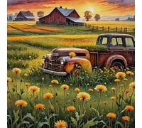 1000-Piece Old Farm and Truck Puzzle - Memory, Stress Reduction Family Game