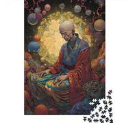 1000 Piece Old Monk Meditating Square Puzzles for Adults & Wooden Puzzles Educational Game 1000pcs (75x50cm)