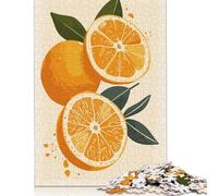 1000 Piece Orange Fruit Illustration Jigsaw Puzzle for Adult Teenagers Wood Puzzles for Adults Home Decoration Puzzle Toys 1000pcs (75x50cm)