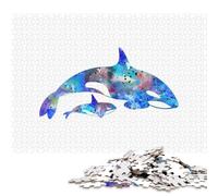 1000 Piece Orca And Baby RosaliasArt Jigsaw Square Puzzle for Adults & Wooden Puzzles Educational Game Challenge Toy 1000pcs (75x50cm)