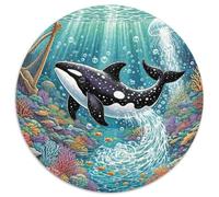 1000 Piece Orca Game Puzzle for Adults Gifts Fun Challenging Home Decoration Brainteasing Whales Jigsaw Puzzle for Women Men Adult 1000pcs (67.5x67.5cm)