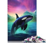 1000 Piece Orca Whale Killer Northern Puzzles for Adults Paper Puzzles Educational Game for Children As A 38x26cm/1000pcs