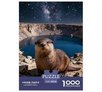 1000 Piece Otter Jigsaw Puzzle for Adults & Kids - Family-Friendly Brain Teaser, Crater Lake Puzzles, Decoration Gifts 38x26cm/1000pcs