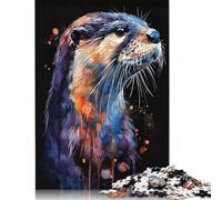 1000 Piece 'Otter Watercolor Creative Square Jigsaw Puzzles for Adults And Wooden Puzzles Toy Intellectual Game 1000pcs (75x50cm)