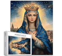 1000 Piece Our Lady Wearing Crown Jigsaw Puzzles for Adults Christian Puzzles 27×20 Inches Theotokos Puzzle Colorful DIY Puzzles for Home Decoration Gifts Family Puzzle Perfect for Game Nights