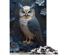 1000 Piece Owl Floral Kintsugi Art Square Puzzle for Adults, Wooden Puzzles Puzzle Hands-on Game 1000pcs (75x50cm)