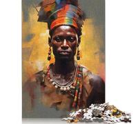 1000 Piece Painted African Tribal Man Jigsaw Puzzles for Adults Puzzles Learning Educational Toys 1000pcs (38x26cm)