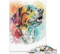 1000 Piece Painting Colorful Dog Square Jigsaw Puzzles for Adults & Wooden Puzzles Learning Educational Toys Family Games 1000pcs (75x50cm)