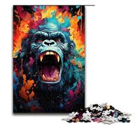 1000 Piece Painting of Colorful Angry Orangutan Jigsaw for Kids Wooden Puzzles Home Art Decor 1000 PCS(75x50cm)