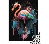 1000 Piece Paintsplash Flamingo Jigsaw Puzzles for Adults Wood Puzzle Jigsaws for Adults 1000pcs (75x50cm)