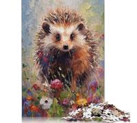 1000 Piece Palette Hedgehog Painting Adult Puzzles Wooden Puzzles Educational Stress Relief Toy Puzzle 1000pcs (75x50cm)
