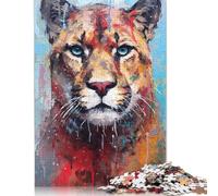 1000 Piece Palette Puma Painting Jigsaw Puzzles for Adult Teenagers Wood Puzzles for Adults& Teenagers Age 12 Years Up 1000pcs (75x50cm)