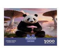 1000 Piece Panda Jigsaw Puzzle for Adults - Stress Relief & Relaxation, Mushrooms Puzzles, Decoration Gifts 70x50cm/1000pcs