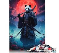 1000 Piece Panda Samurai Warrior Jigsaw Puzzles for Adults Puzzles for Adults Family Activity Jigsaw Puzzles 38x26cm/1000pcs