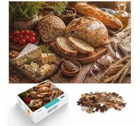 1000 Piece Paper Jigsaw, Artisan Bread, Cheese, And Olives Platter, 1000pcs (75x50cm)